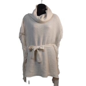 Arianna By Howard's Women's Off White Fringe Sweater One Size NWT